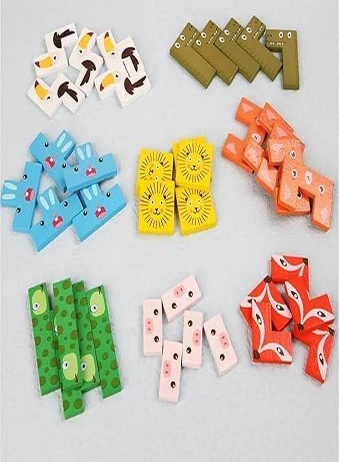 NEKSTY Wooden 8 Pieces Animal and Dinosaur Theme Pegged Knob Toy (Combo of 2) - Image 5
